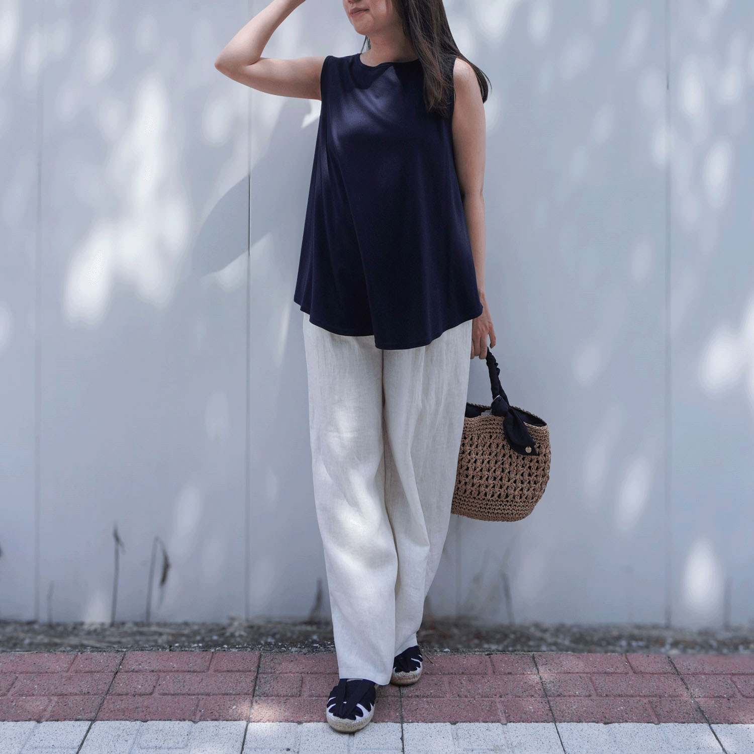 【Insta Live】ナノシアドレープノースリーブカットソー - 画像6