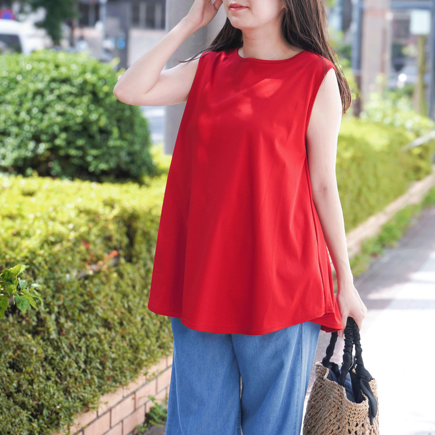 【Insta Live】ナノシアドレープノースリーブカットソー