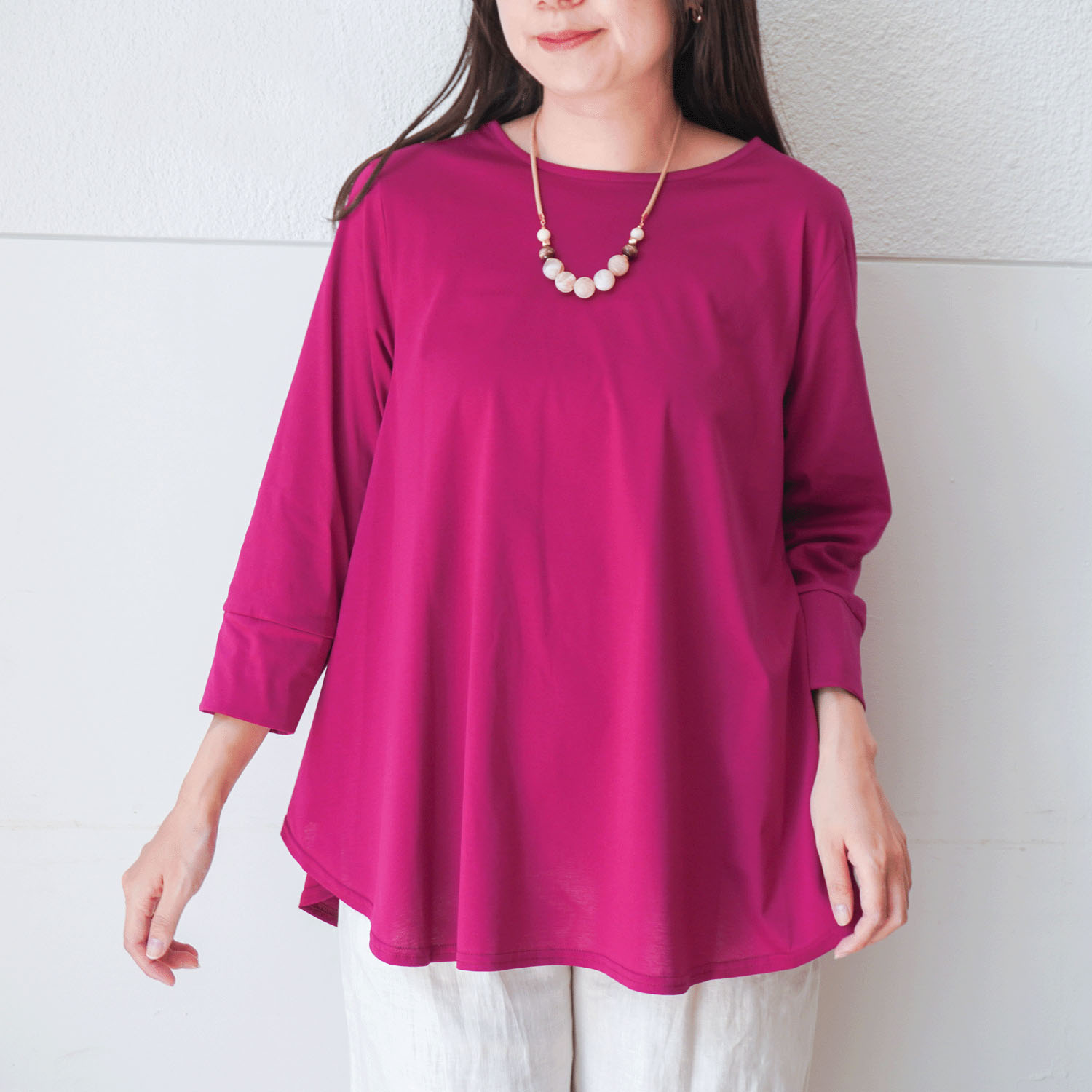 プリマシャインドレープ8分袖チュニック - 画像15