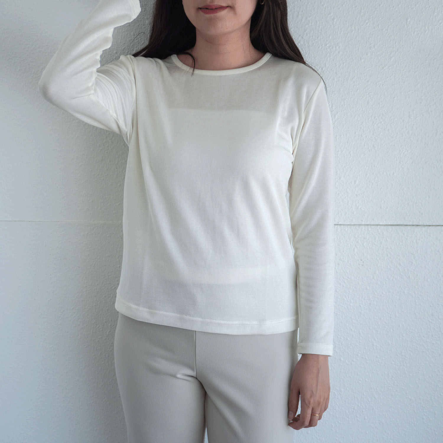 ジョワイユ裏綿丸首Tシャツ  LL - 画像2