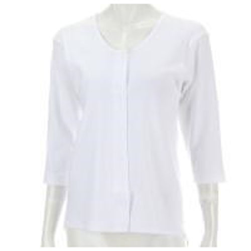 婦人前開7分袖シャツ - 画像1