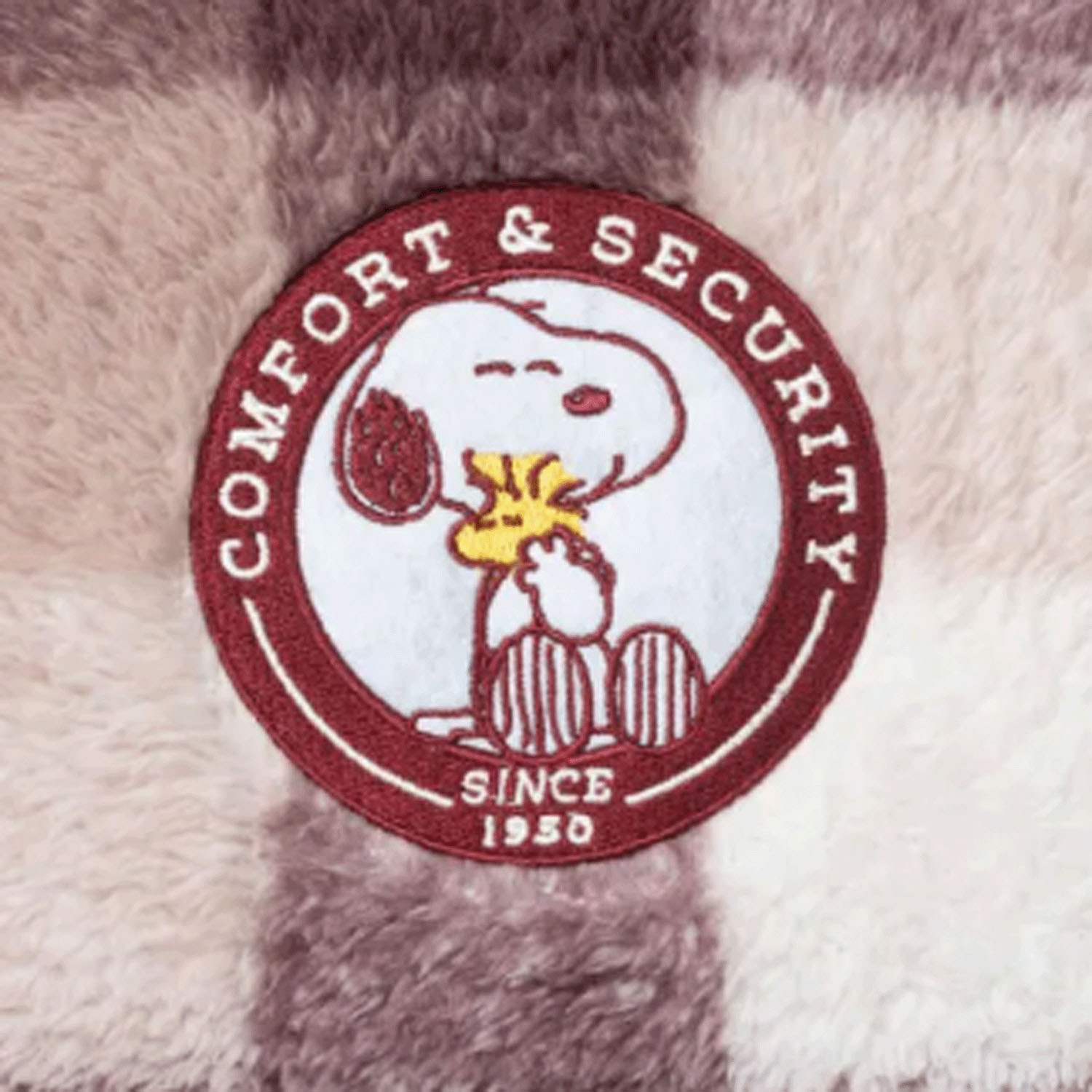 スヌーピー ふわもこ チェック柄スタンド衿ショート丈くるまろん - 画像5