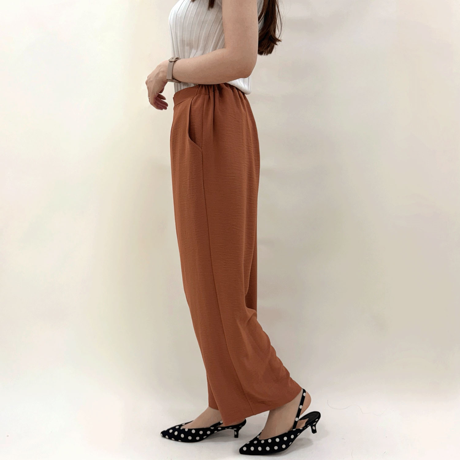 【新色追加】多機能素材セミワイドパンツ - 画像2