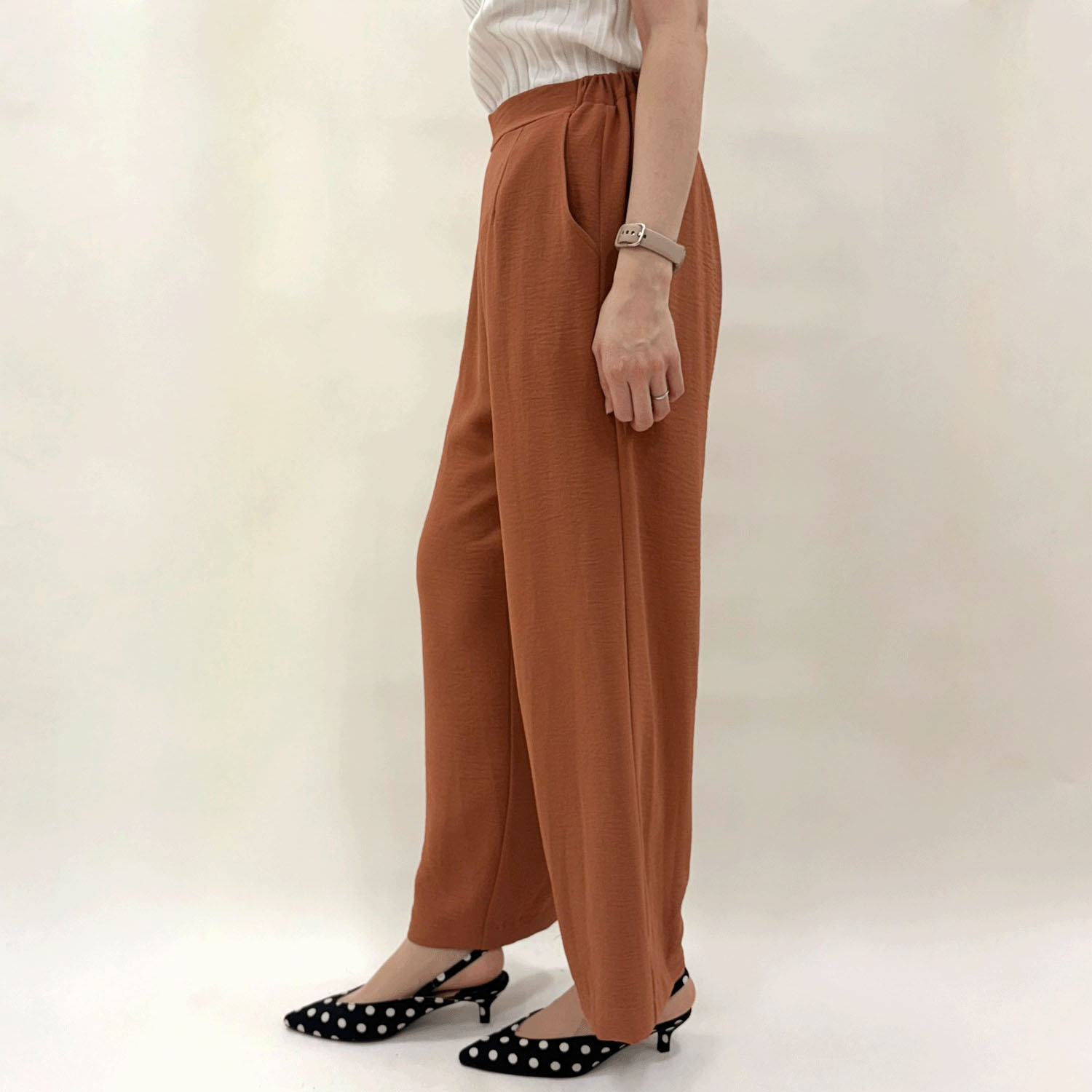 【新色追加】多機能素材セミワイドパンツ - 画像3