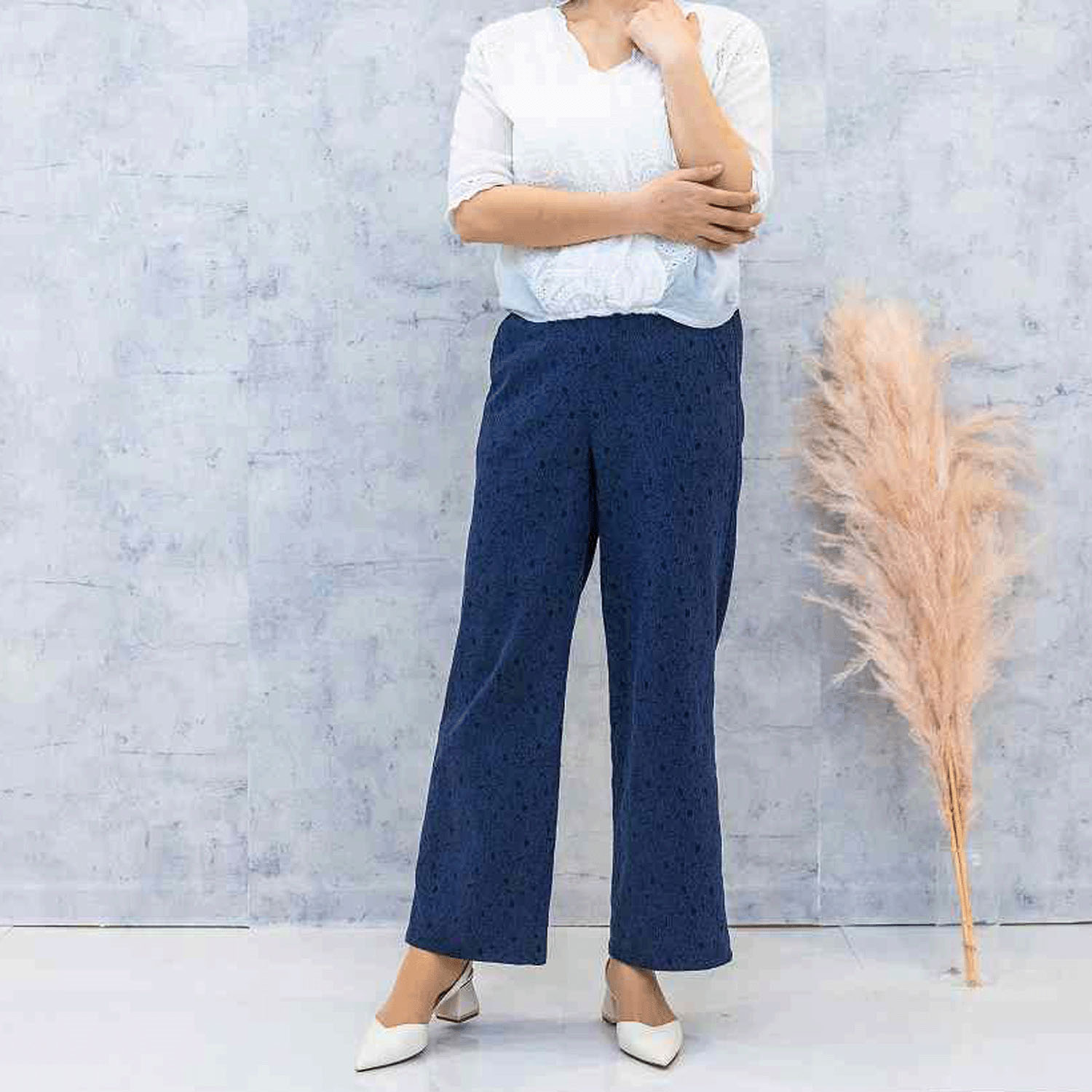 グルカワイドフラワージャガードパンツ - 画像1