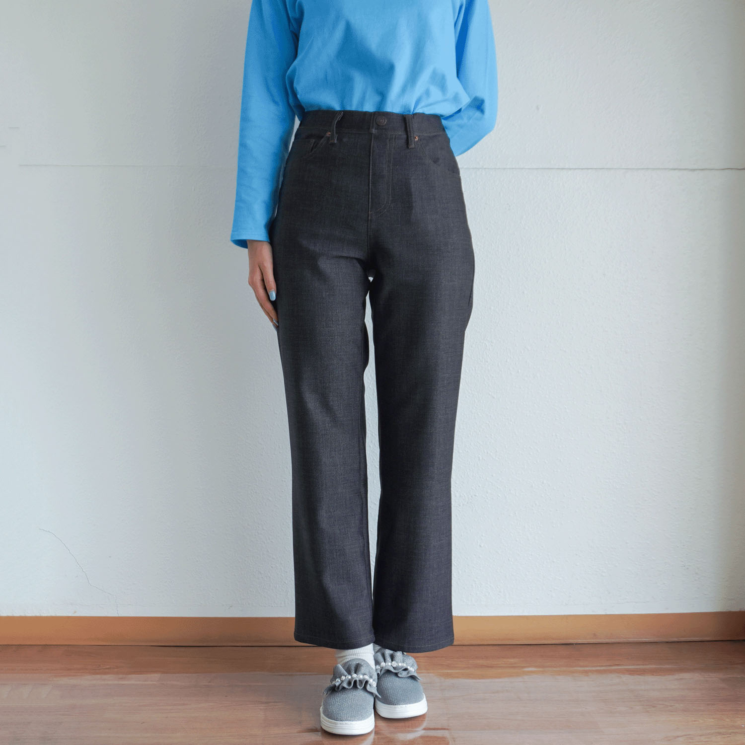 210ボブソン デニムハイテンションストレートパンツ