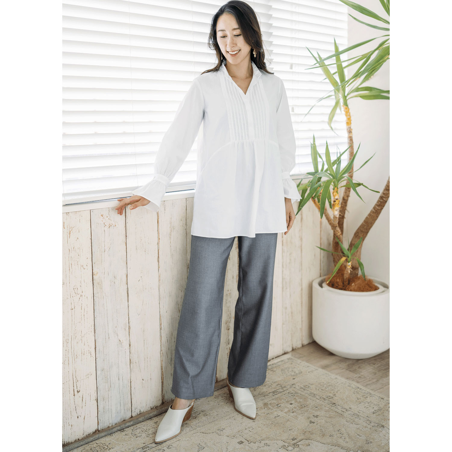 210ボブソン デニムハイテンションセミワイドパンツ