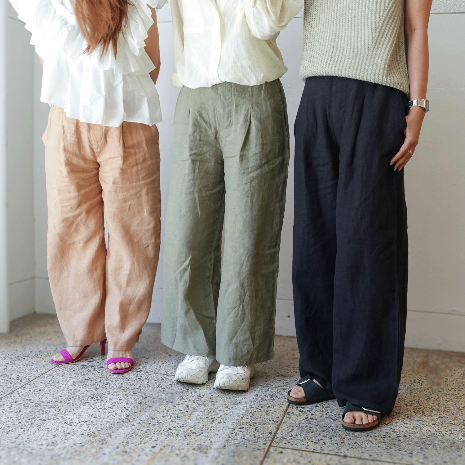 【Insta Live】JEUNE ET JOYEUX フレンチリネンワイドパンツ 65丈 - 画像2