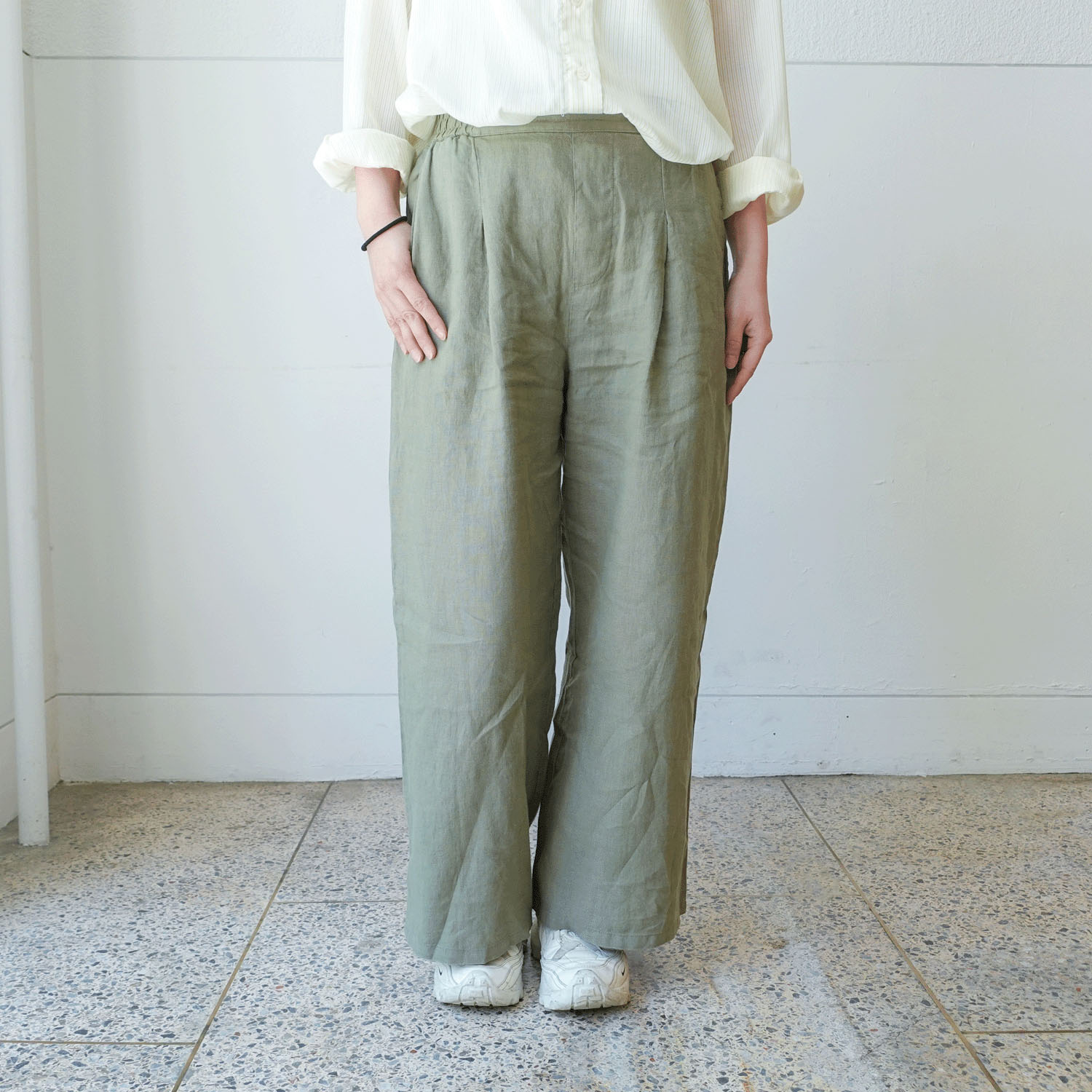 【Insta Live】JEUNE ET JOYEUX フレンチリネンワイドパンツ 65丈 - 画像4