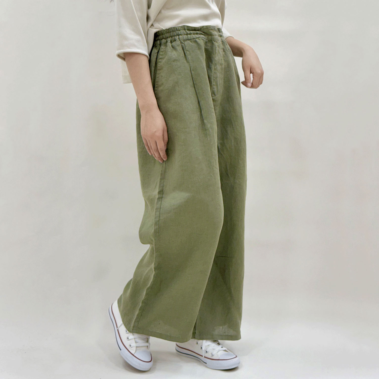 【Insta Live】JEUNE ET JOYEUX フレンチリネンワイドパンツ 65丈 - 画像6