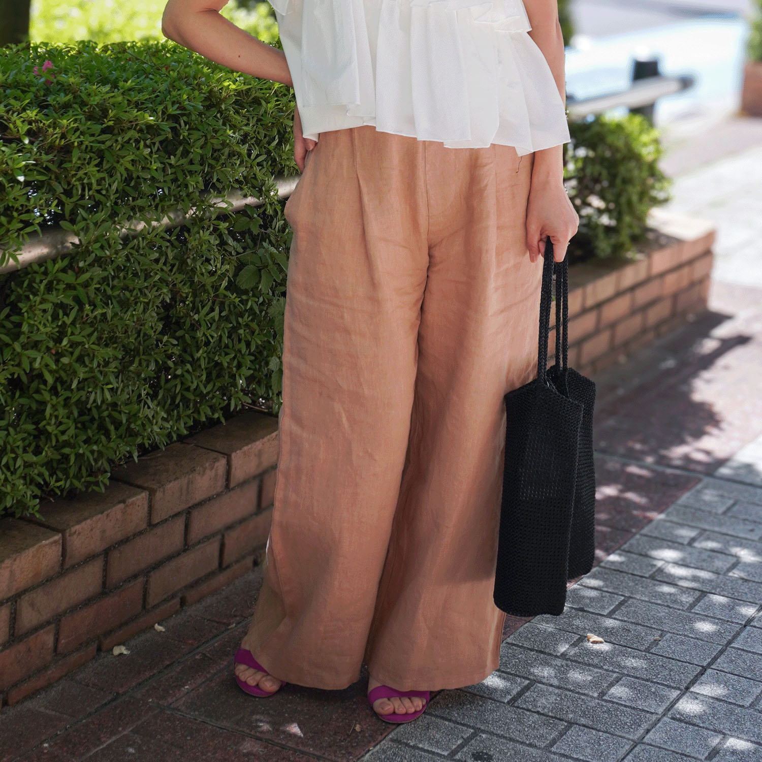 【Insta Live】JEUNE ET JOYEUX フレンチリネンワイドパンツ 65丈