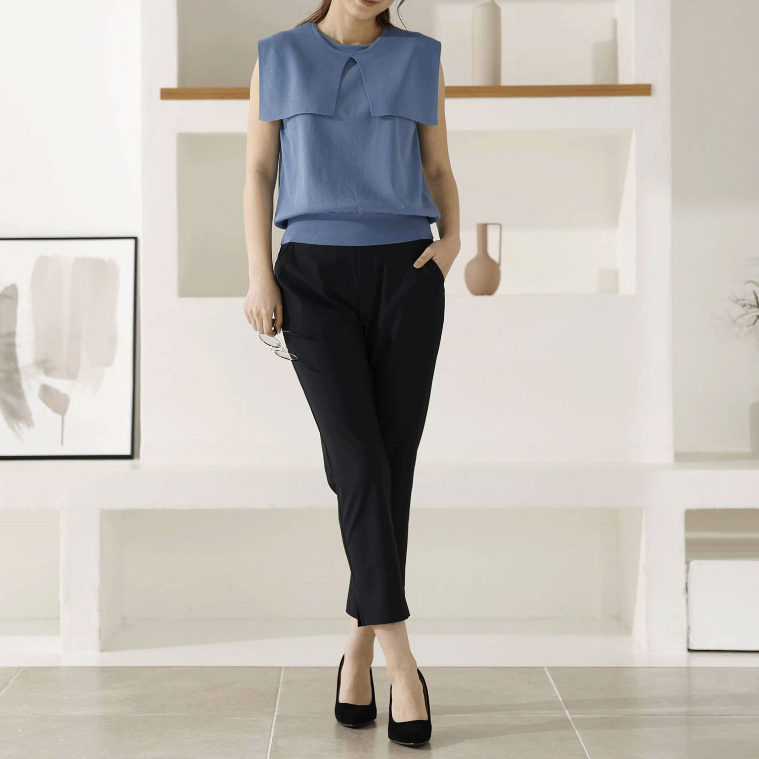 Reginetta ドライモーメント・前ポケット裾スリムパンツ - 画像6