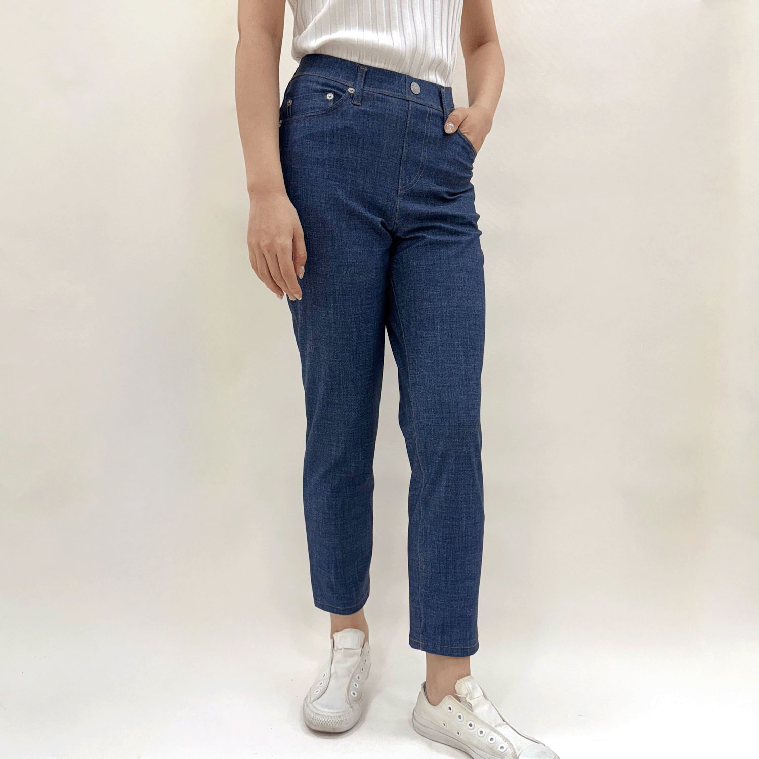 210ボブソン デニムプリントサマーハイテンションアンクルテーパード - 画像3