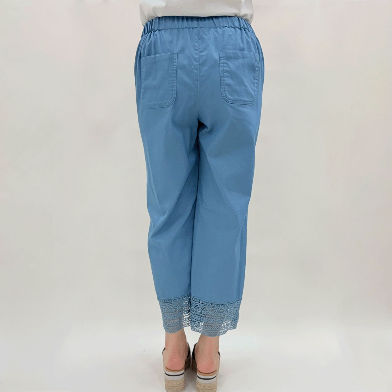 レースヘムワイドストレートパンツ - 画像3