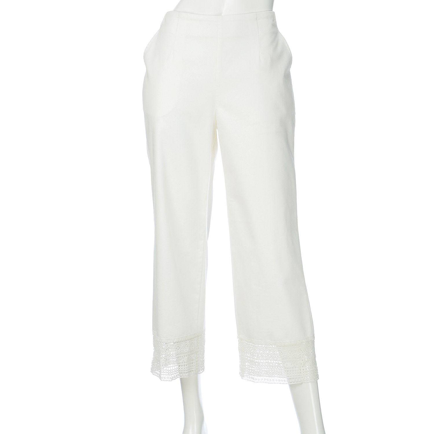 レースヘムワイドストレートパンツ - 画像5