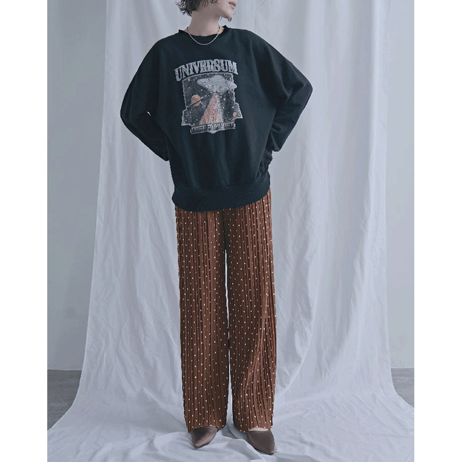 【ETONET限定お取り寄せ】カットプリーツ水玉柄パンツ - 画像21