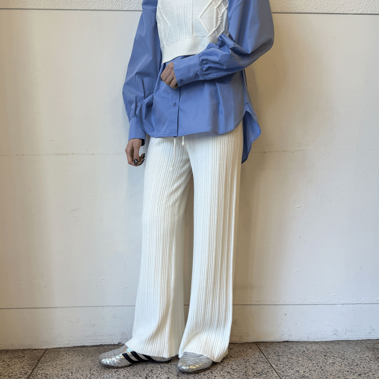 【Insta Live】ニットリブワイドパンツ - 画像6