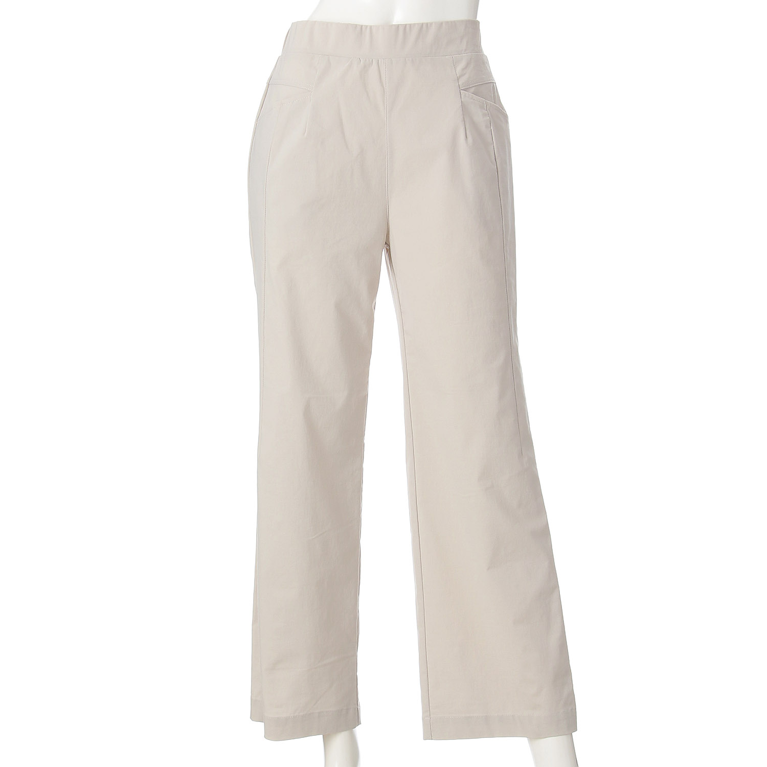 麻混ストレッチデザインワイドパンツ - 画像4