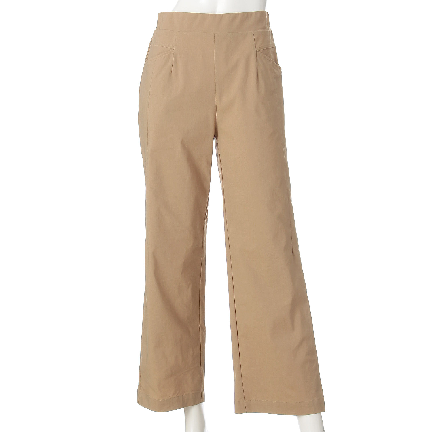 麻混ストレッチデザインワイドパンツ - 画像5