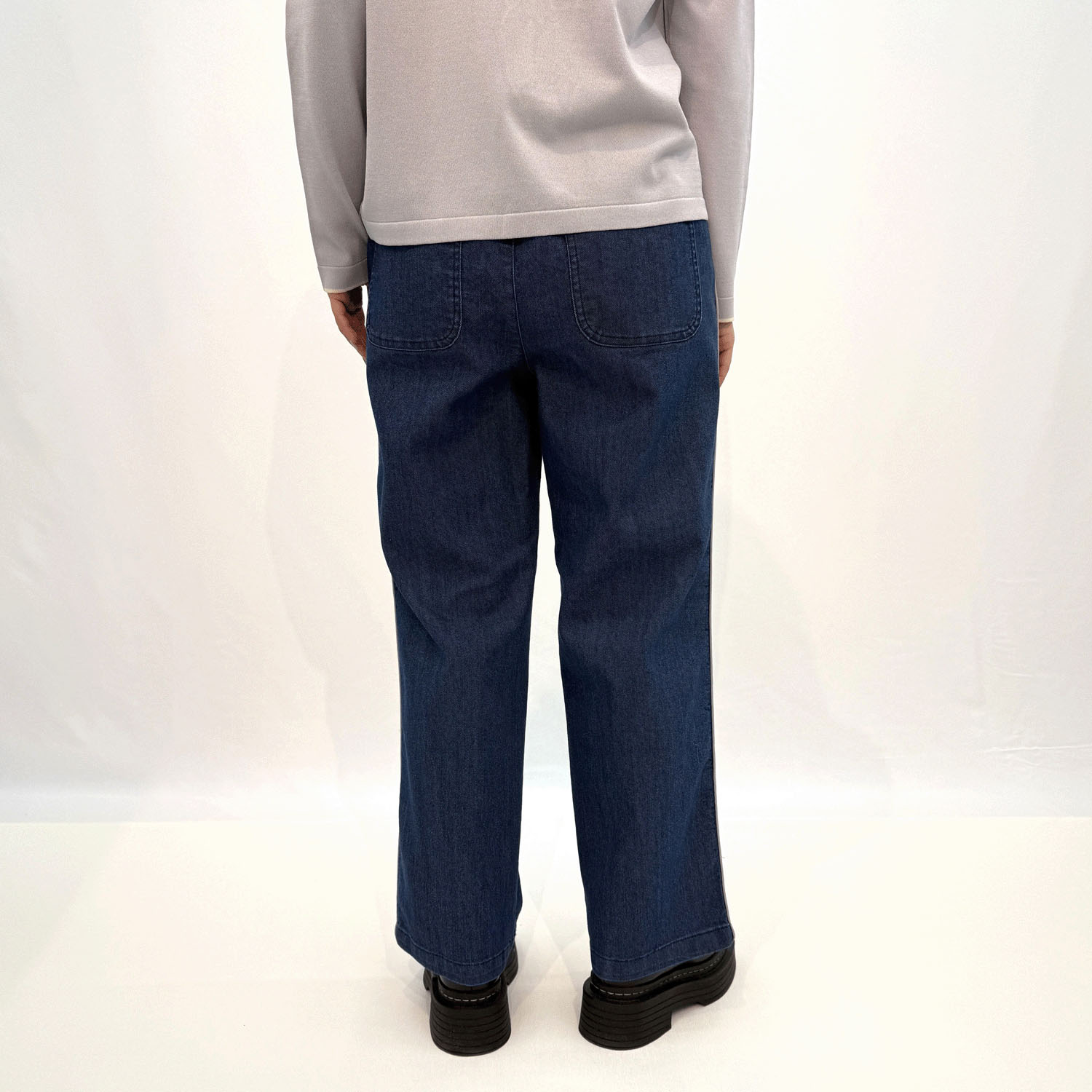 パイピングラインデニムパンツ - 画像3