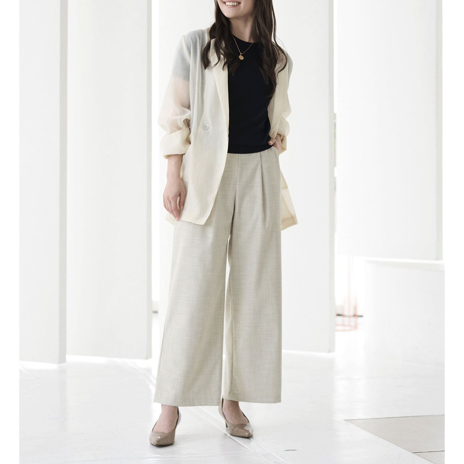 【Insta Live】reginetta TRスラブストレッチ・ポケットパイピングワイド - 画像1