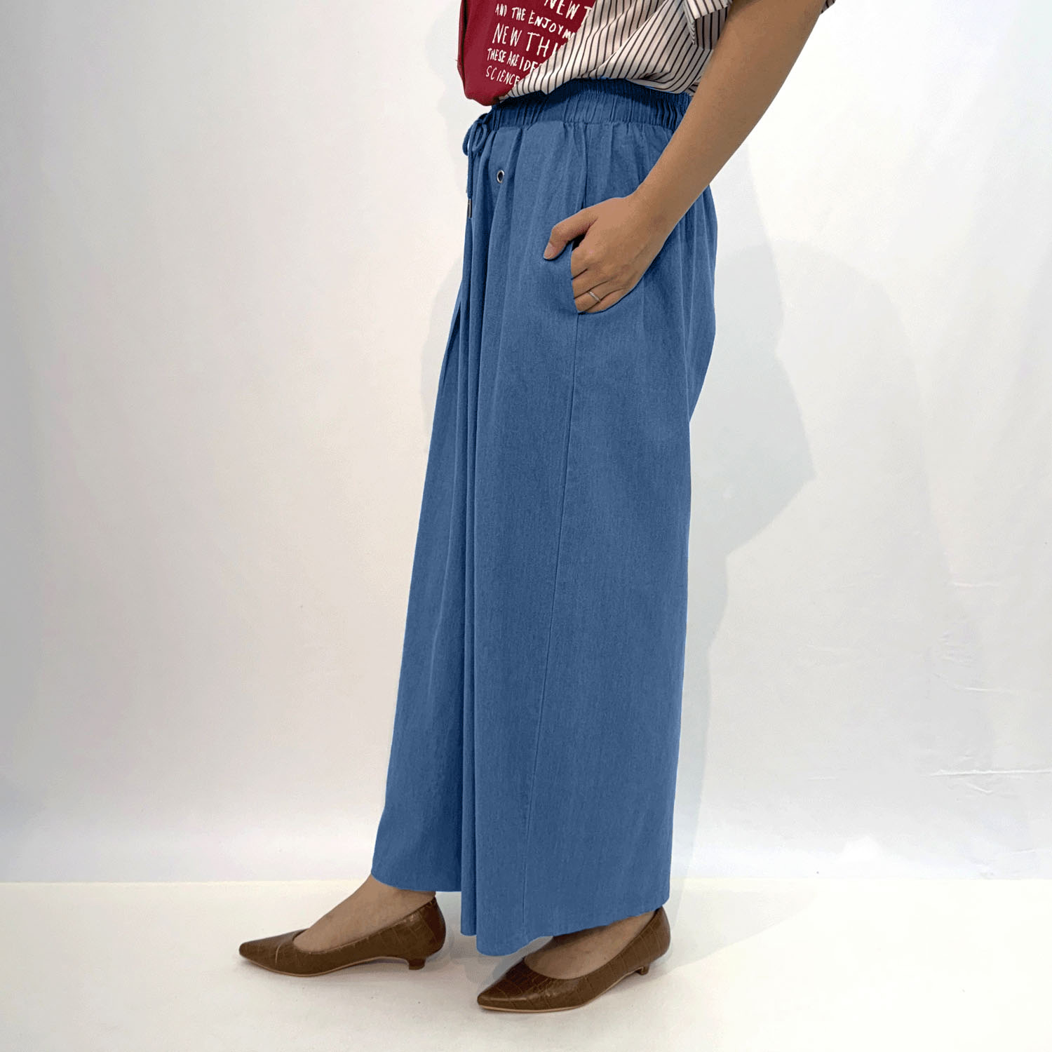 ストレッチデニムワイドマリンパンツ - 画像2