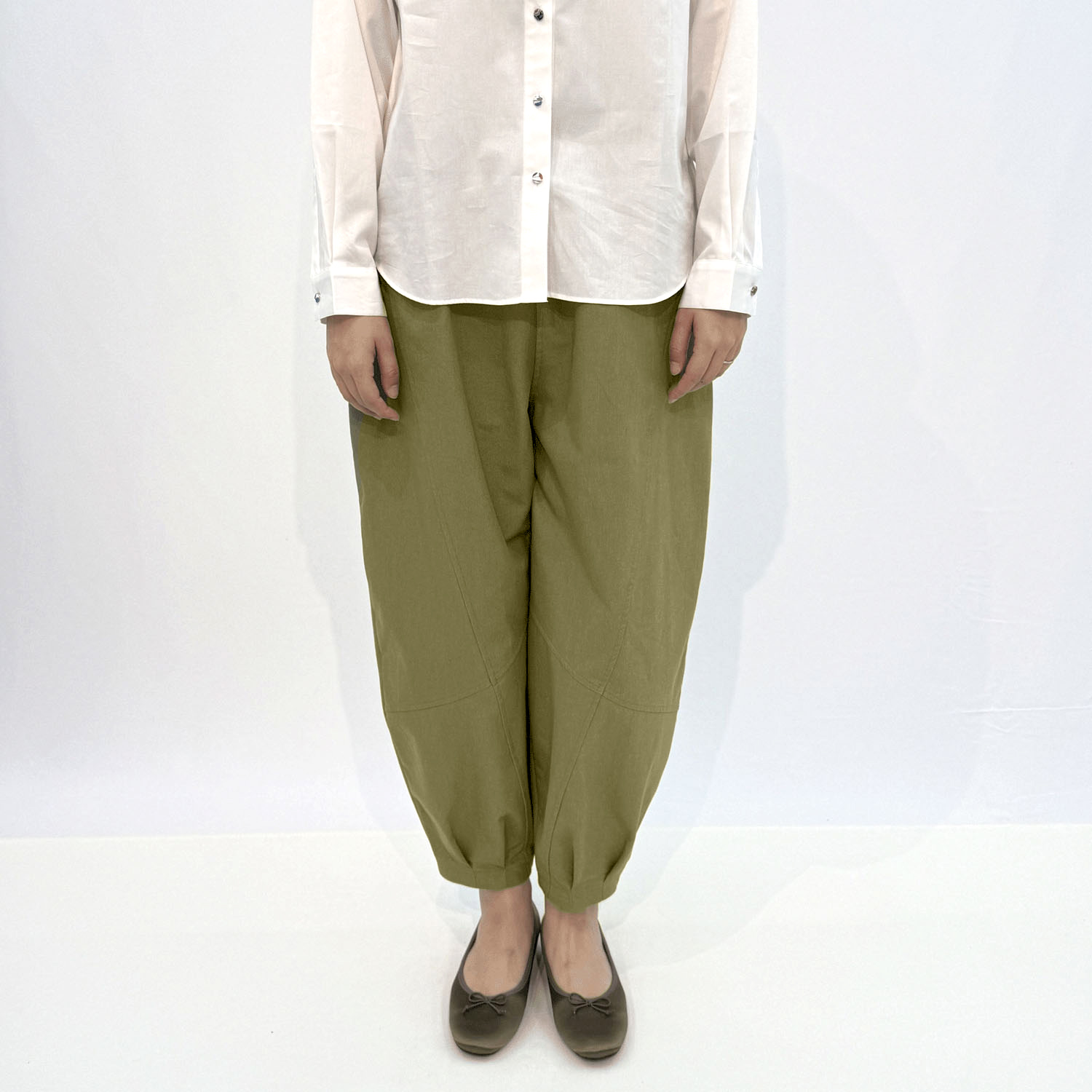 綿混クリンクルコクーンパンツ - 画像5