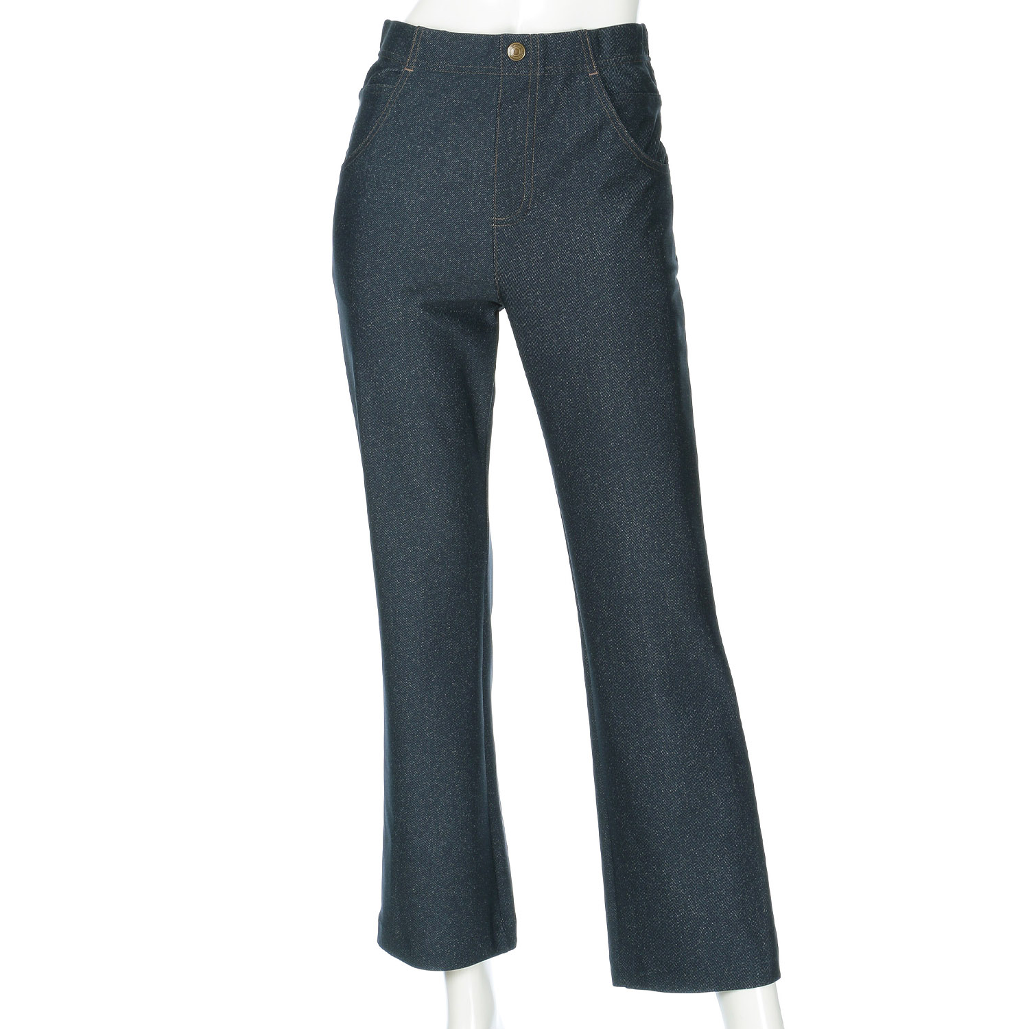 釦付きデニムプリント 大人スタイルパンツ - 画像10