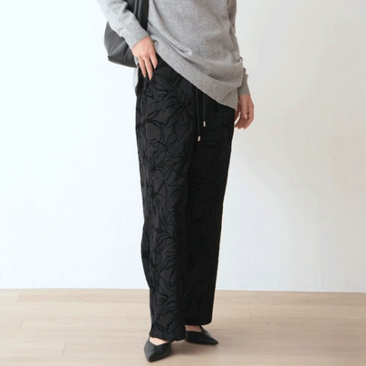 Nohea 花柄フロッキーワイドパンツ - 画像13