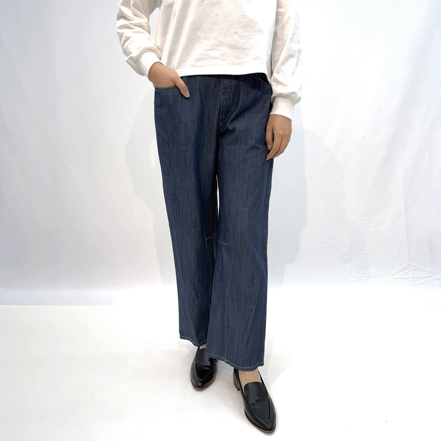 リヨセルデニムバレルパンツ - 画像1