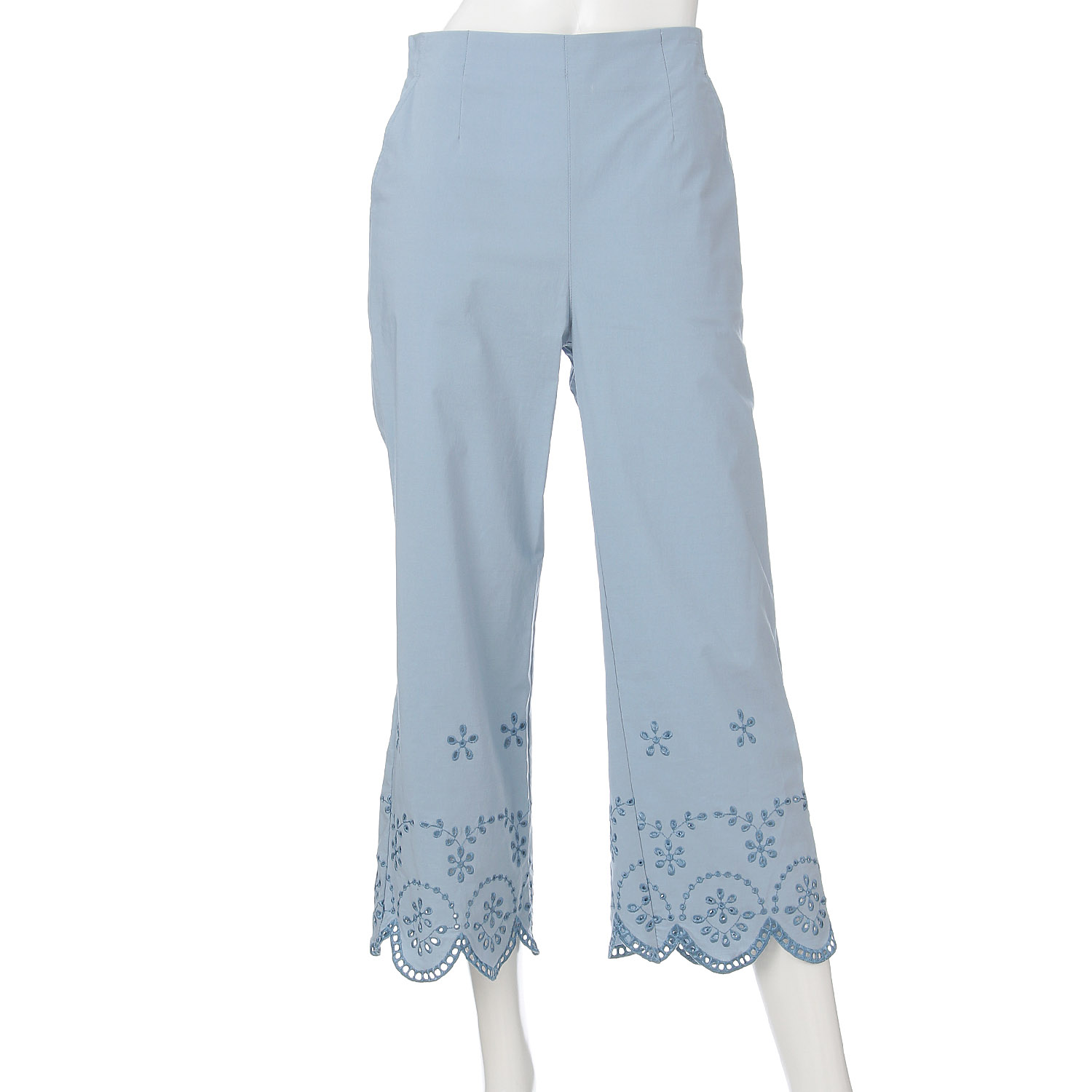 縦ストレッチ スカラップ刺繍パンツ - 画像7