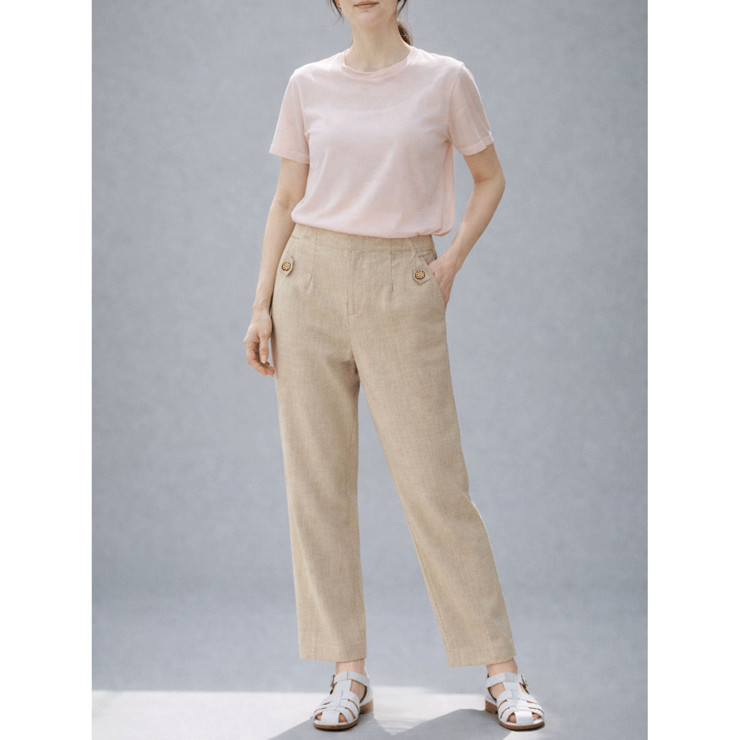 aiai リヨセル麻ストレッチ シュッと！ストレートパンツ - 画像11