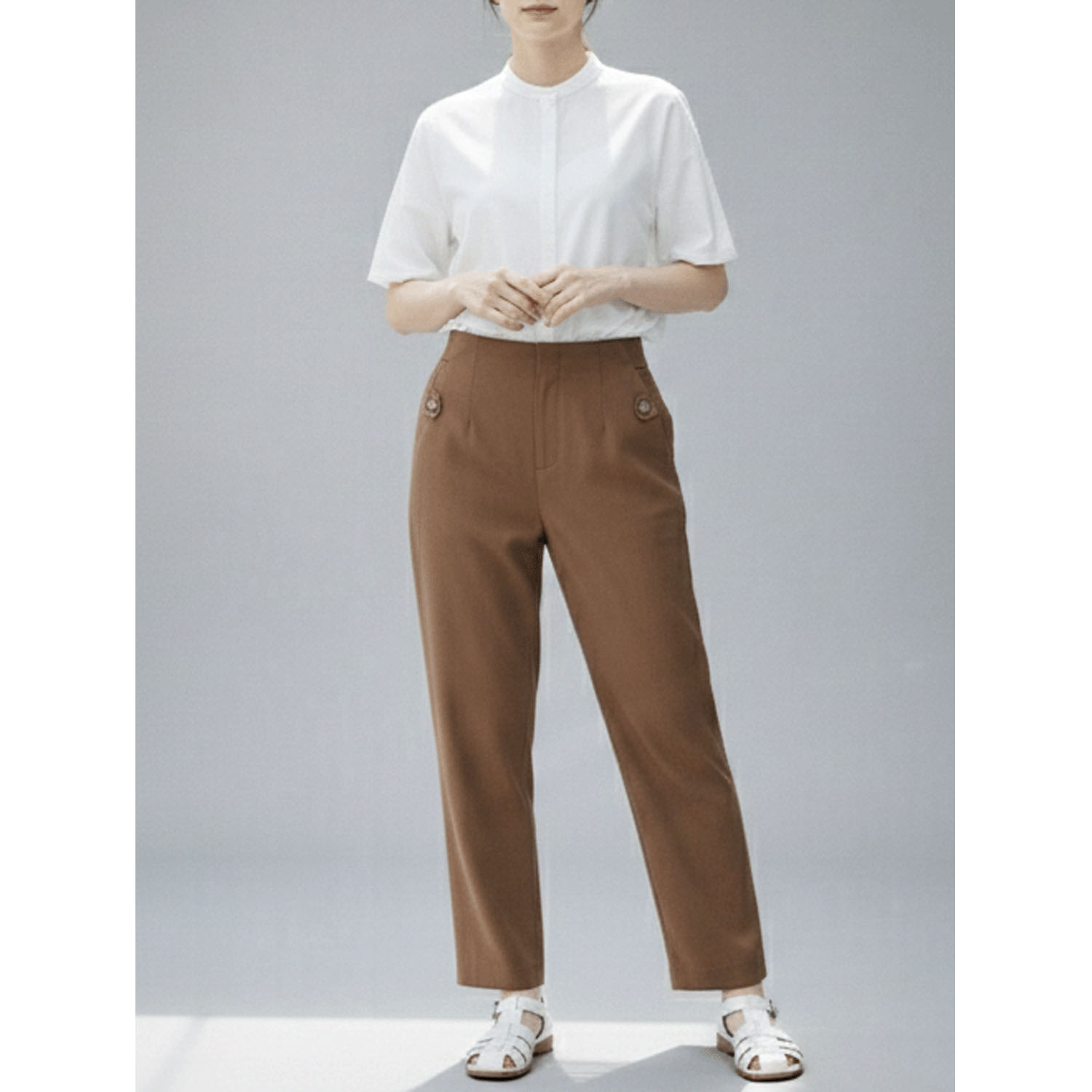 aiai リヨセル麻ストレッチ シュッと！ストレートパンツ - 画像12