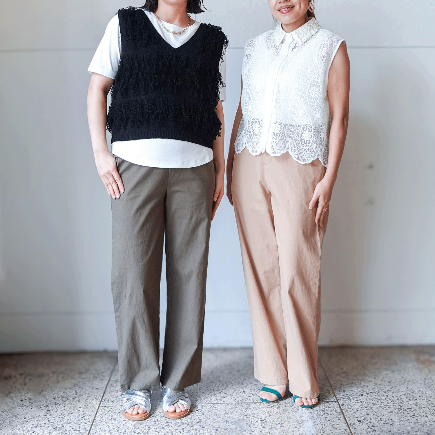 aiai リヨセル麻ストレッチ シュッと！ストレートパンツ