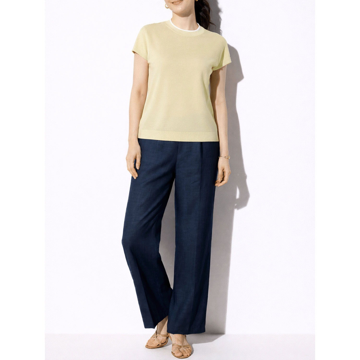 aiai 麻レーヨン シュッと！ワイドフレアーパンツ - 画像16