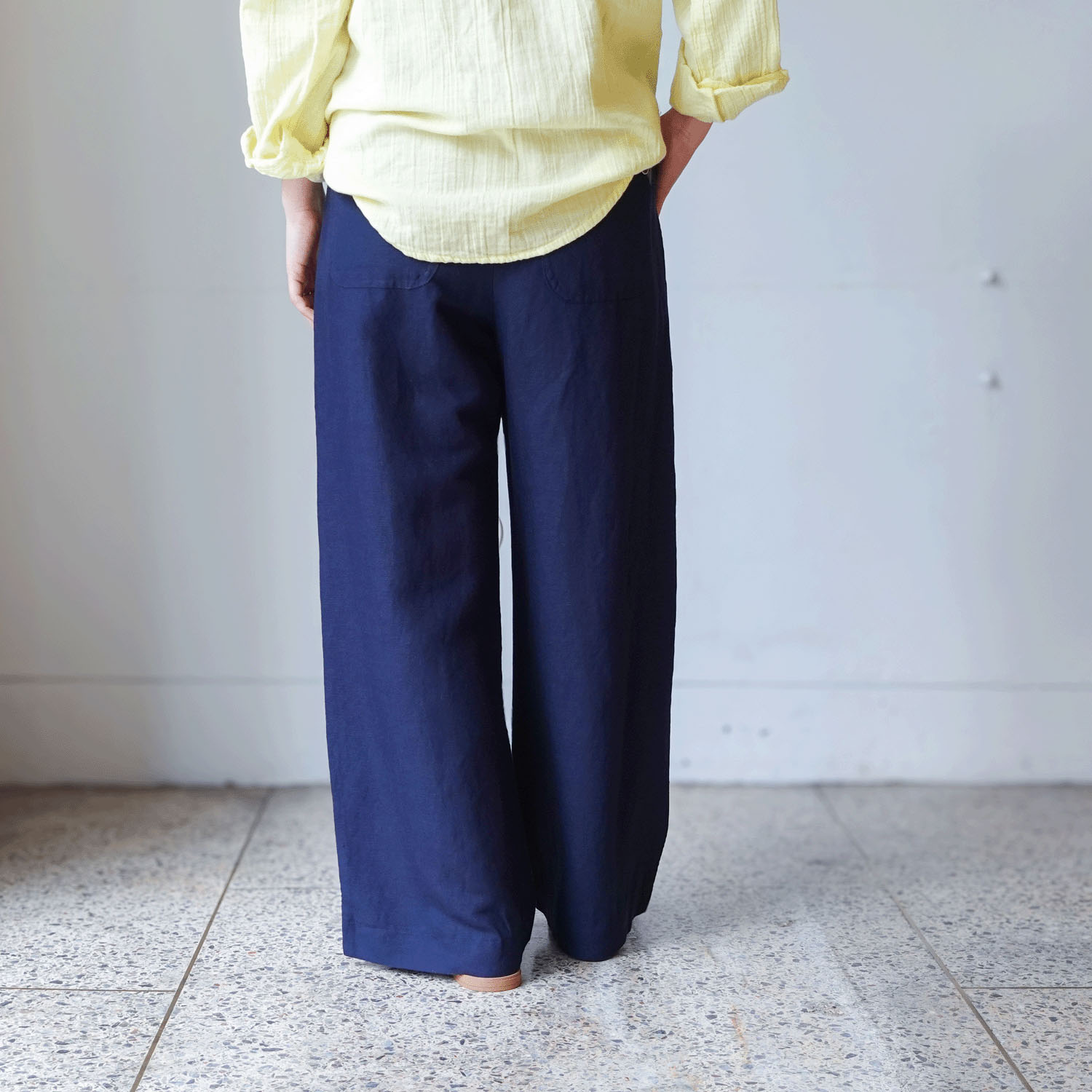 aiai 麻レーヨン シュッと！ワイドフレアーパンツ - 画像3