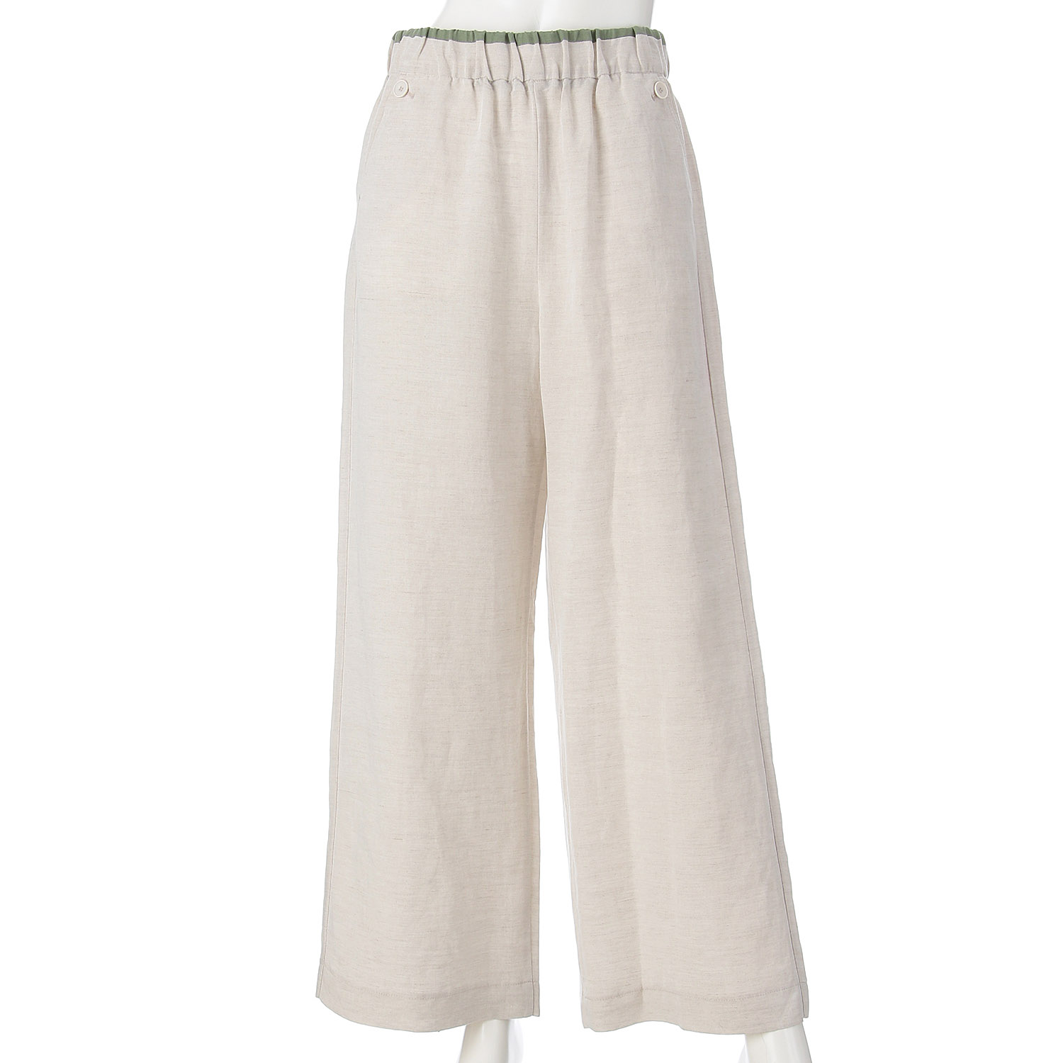 aiai 麻レーヨン シュッと！ワイドフレアーパンツ - 画像8