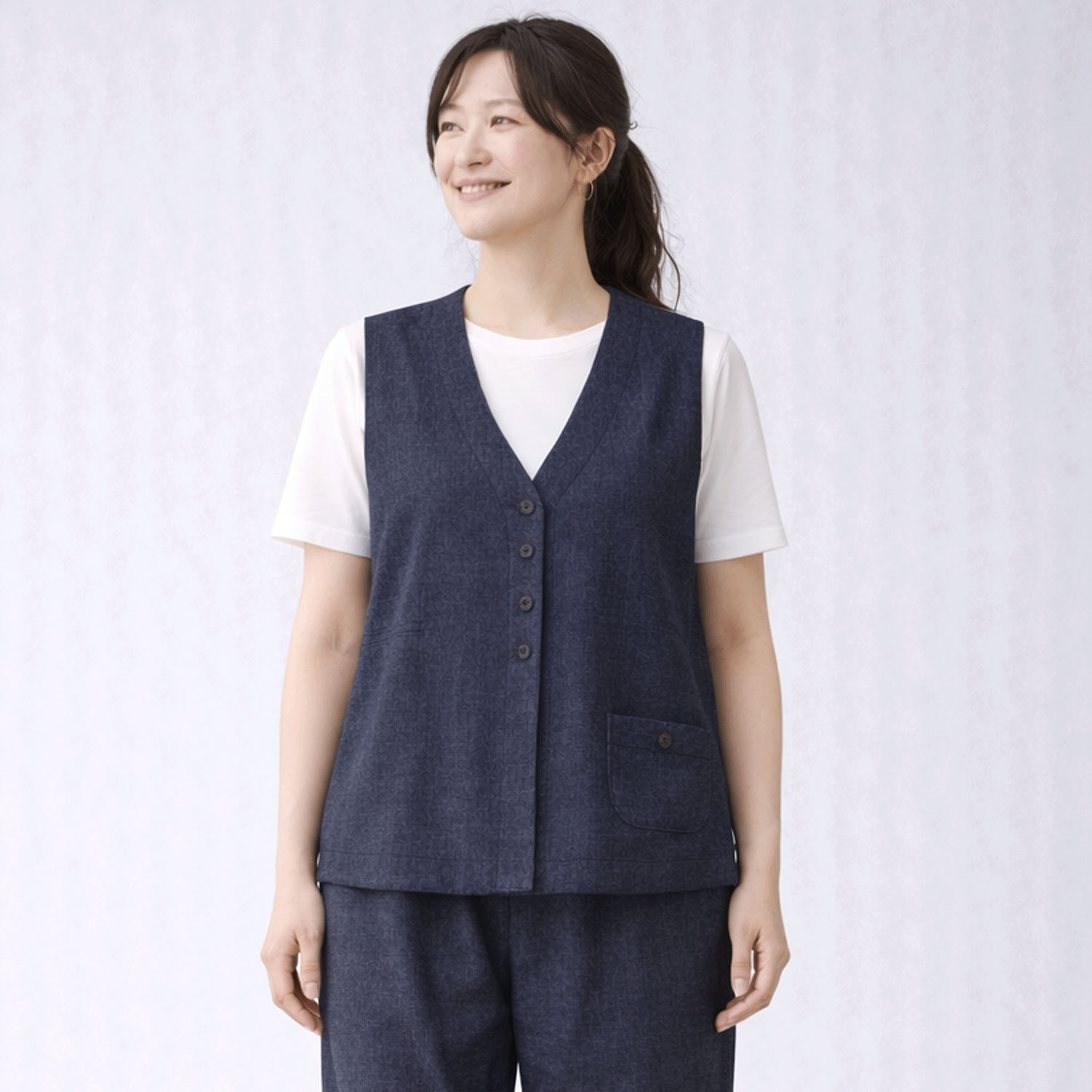 aiai 麻レーヨン シードポケットベスト - 画像14