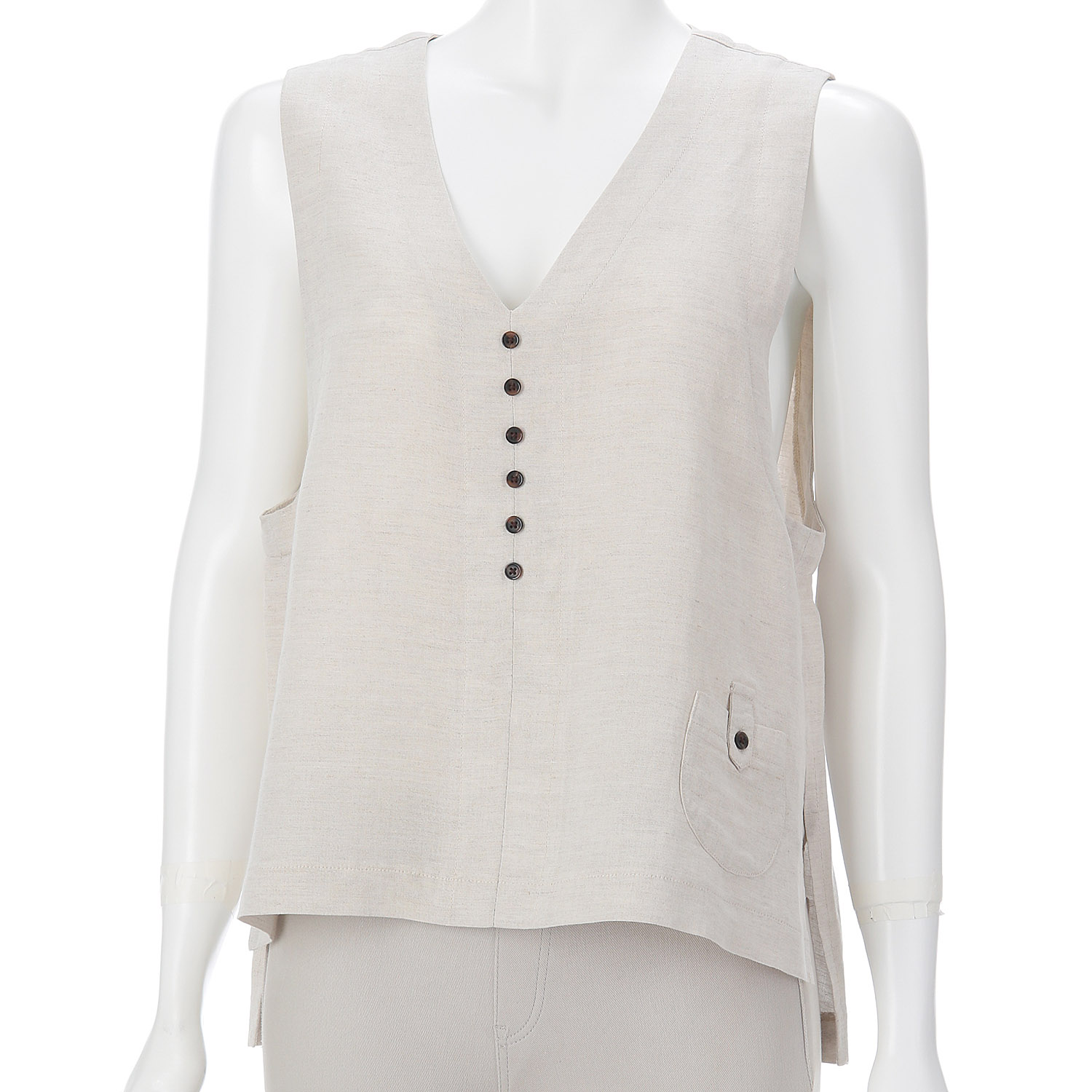 aiai 麻レーヨン シードポケットベスト - 画像3