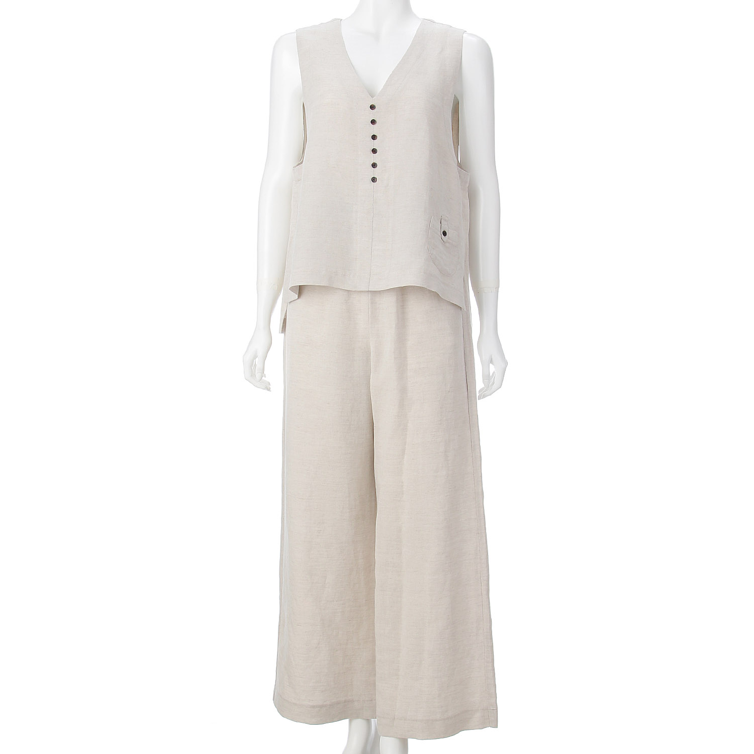 aiai 麻レーヨン シードポケットベスト - 画像7