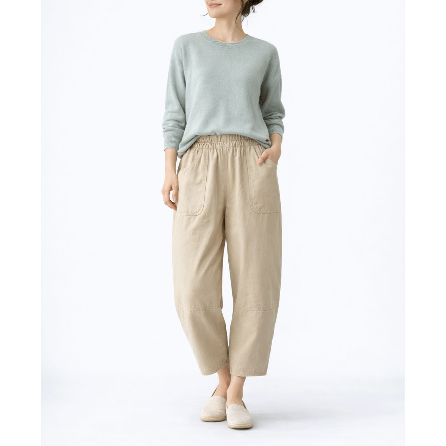 aiai T／Cスラブツイル シュッと！コクーンパンツ - 画像2