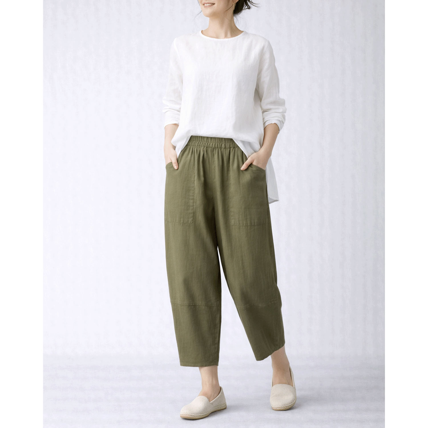 aiai T／Cスラブツイル シュッと！コクーンパンツ - 画像3