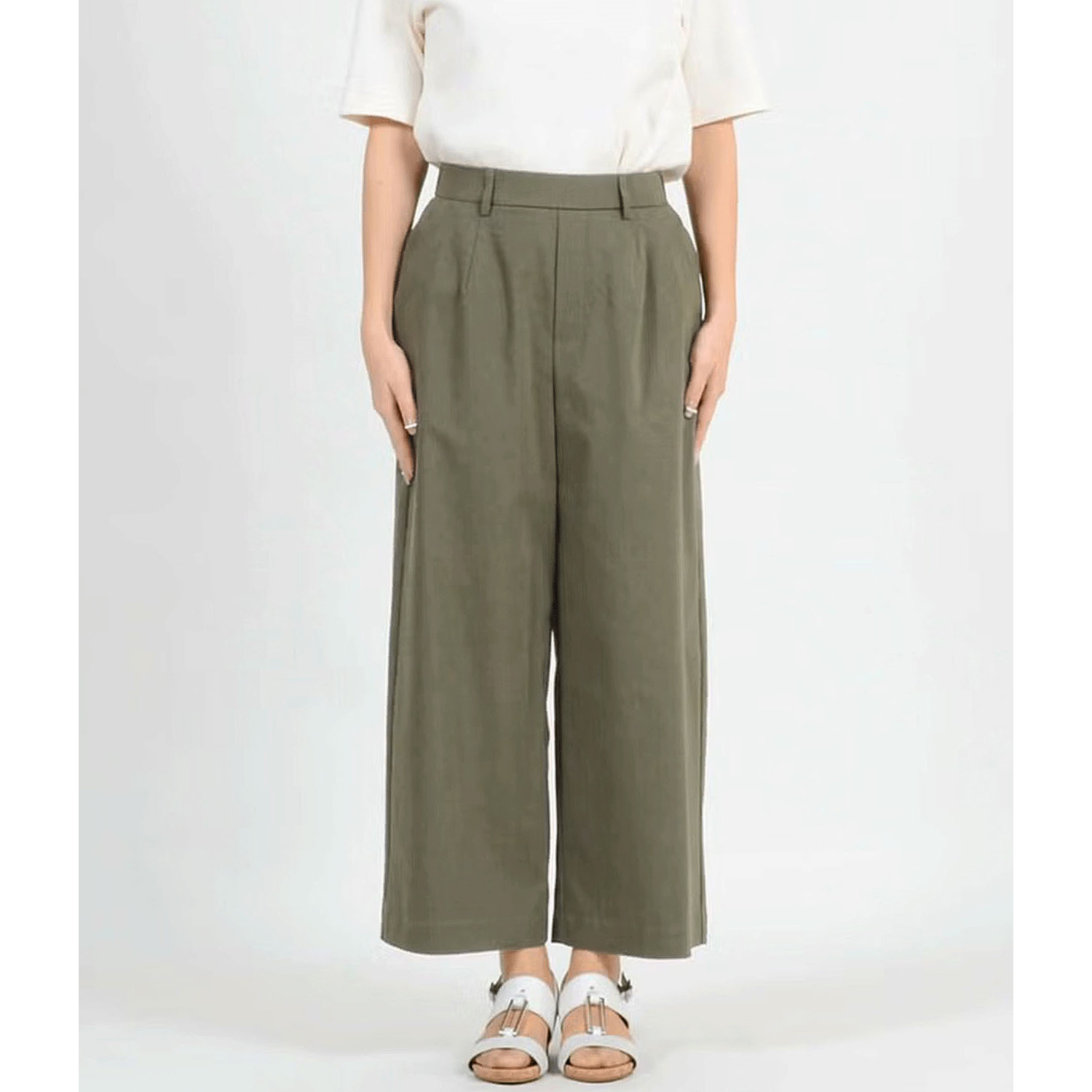 aiai 麻涼みストレッチ ラクキレイワイドパンツ - 画像6