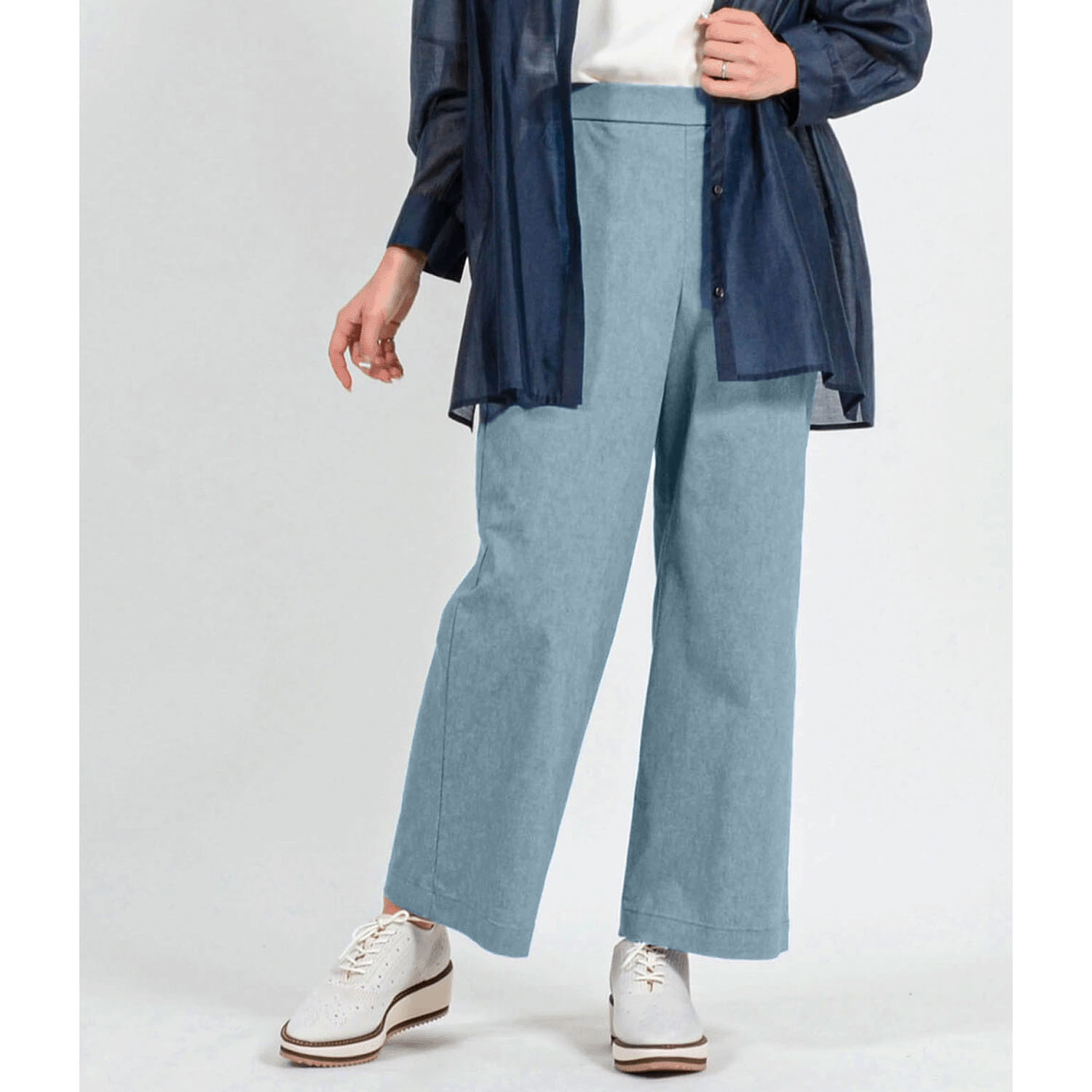 C／Nシャンブレー ストレッチマリンワイドパンツ - 画像7