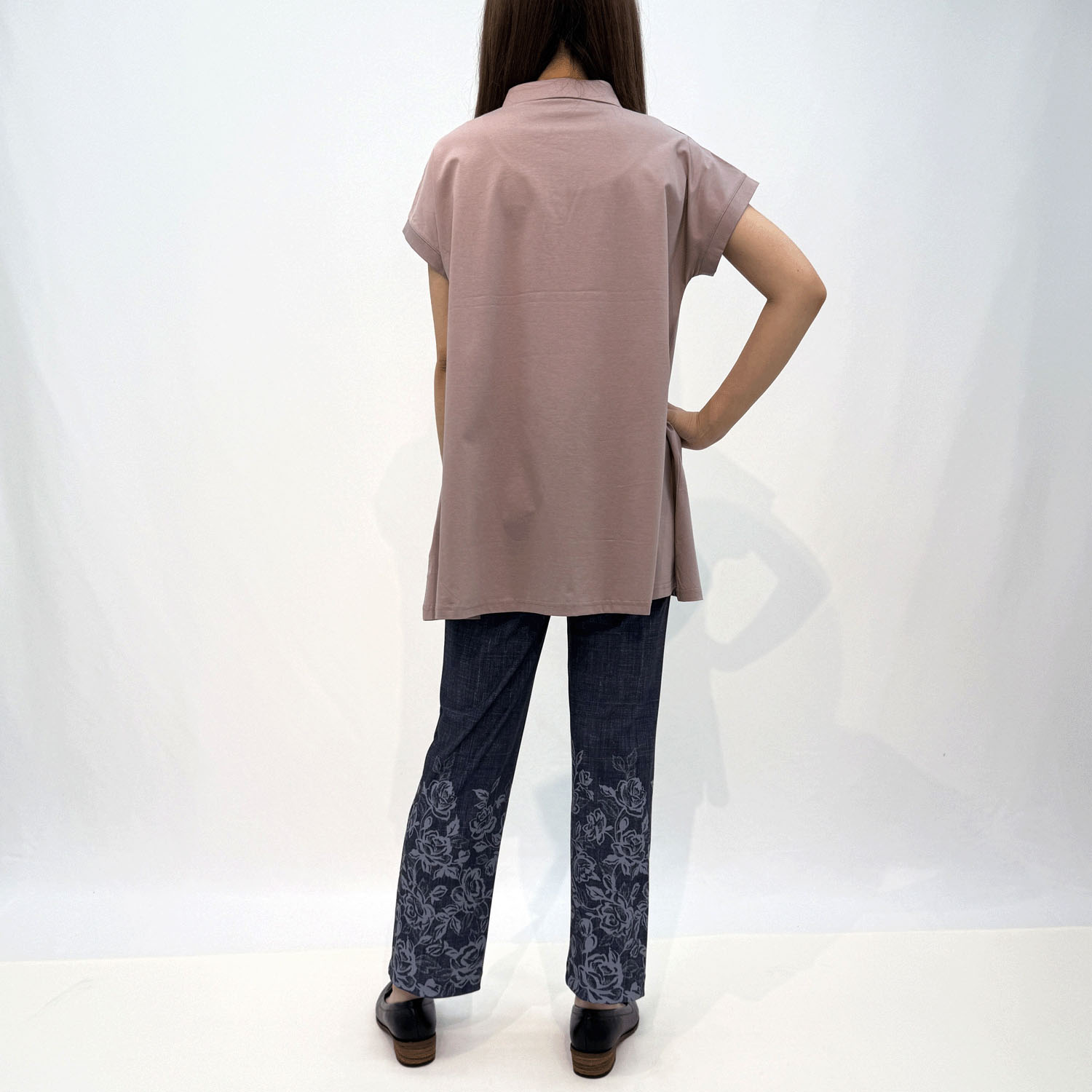 メッシュハイテンション 京プリントデニム花柄パンツ - 画像3