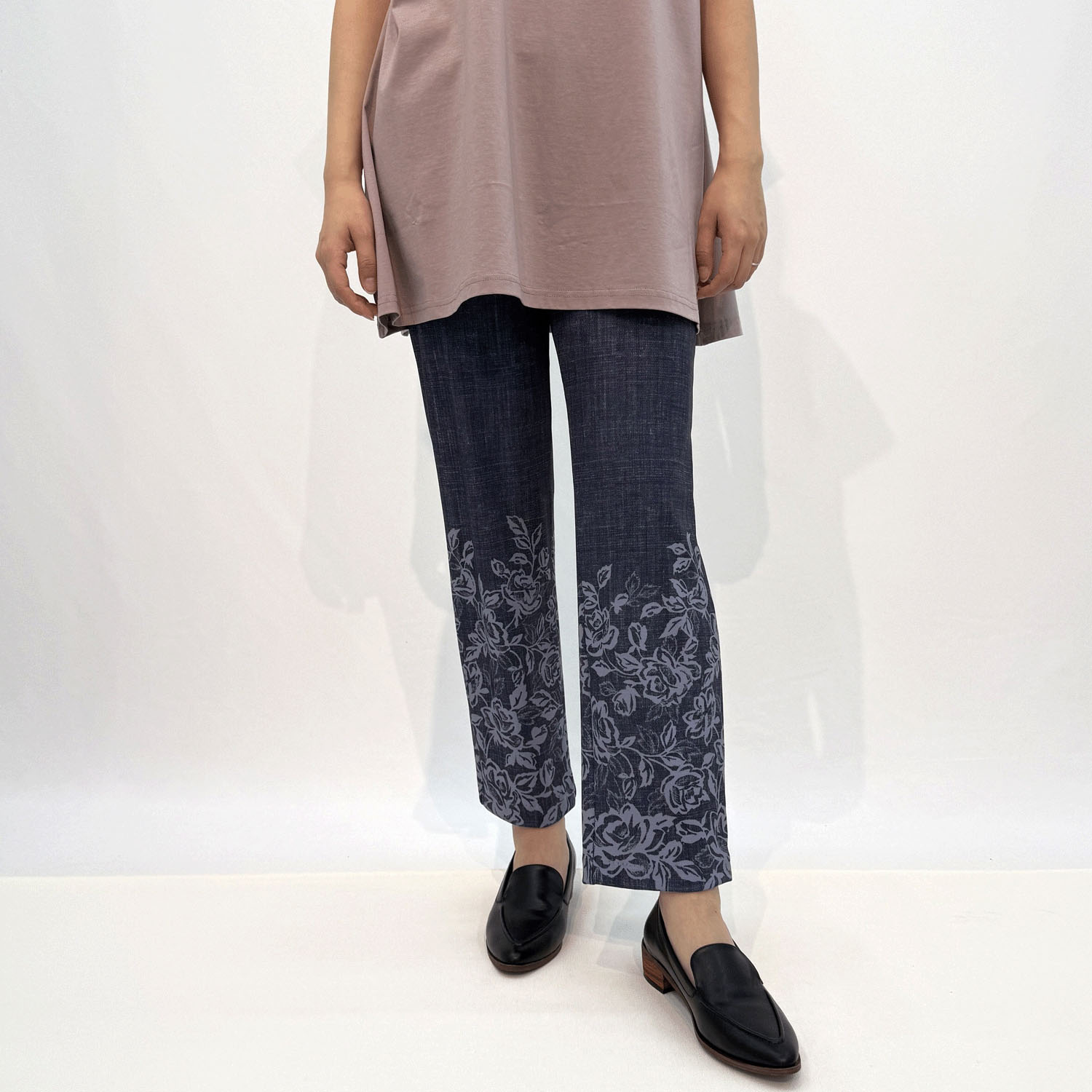 メッシュハイテンション 京プリントデニム花柄パンツ - 画像8