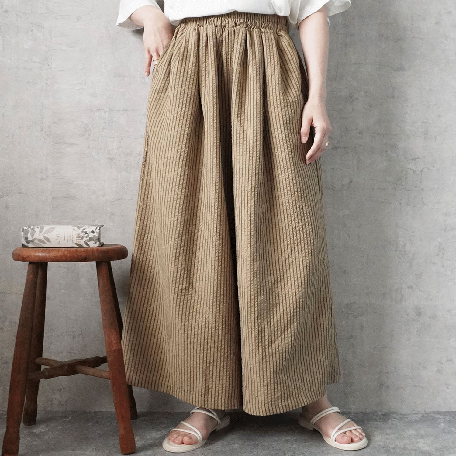 nod ストライプフレアパンツ - 画像3