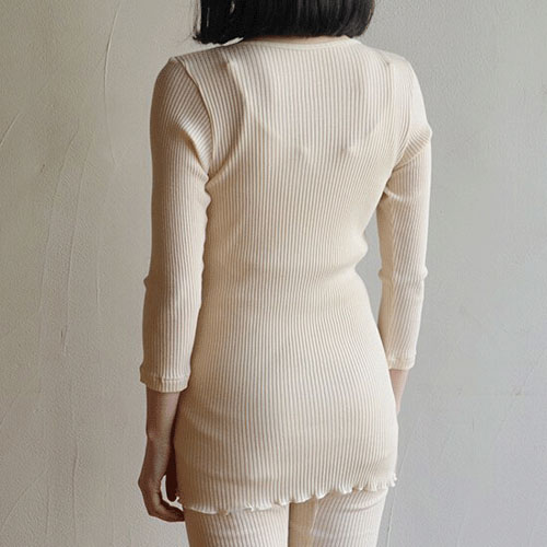 天衣無縫 リブ8分袖シャツ - 画像4