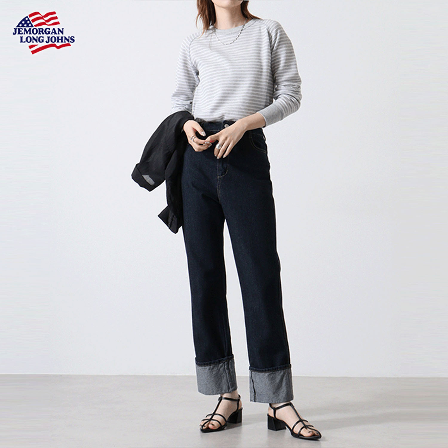 【JEMORGAN LONG JOHNS】 ボーダー ワッフルラグランTパック - 画像3