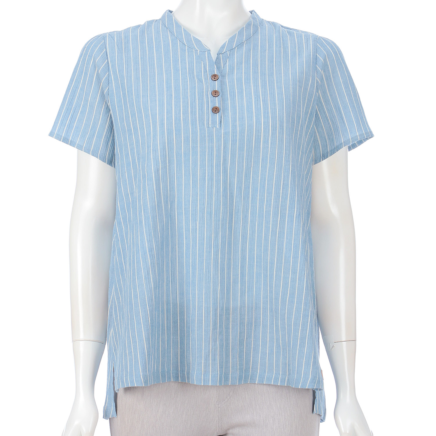 HOME BY TEMPUR ヘンリーネック半袖シャツ